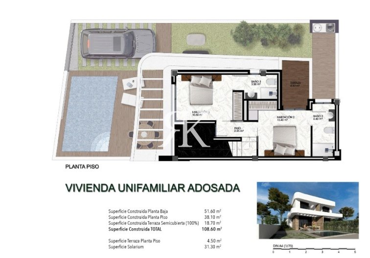 Obra Nueva en construcción - Villa pareado - Los Montesinos - La Herrada