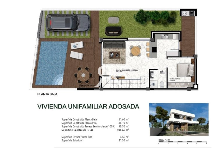 Obra Nueva en construcción - Villa pareado - Los Montesinos - La Herrada