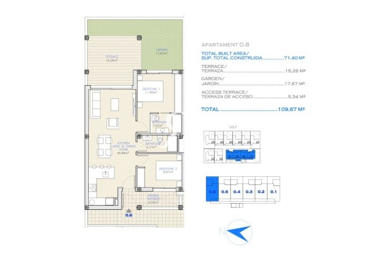 Neubau - Bungalow im Erdgeschoss - Los Alcázares - La Serena Golf