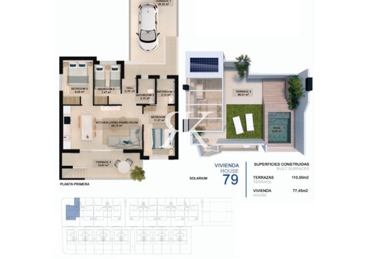  - Bungalow im obersten Stockwerk - Torre de la Horadada - Playa de las Higuericas