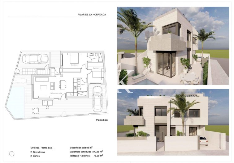 Neubau - Bungalow im Erdgeschoss - Pilar de la Horadada - pueblo