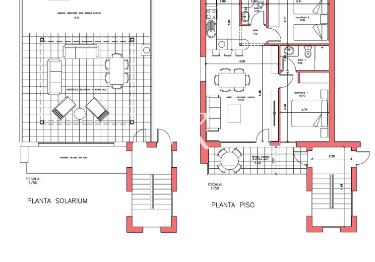 Neubau - Bungalow im obersten Stockwerk - Fuente Álamo - La Pinilla