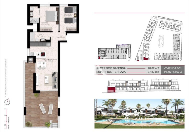 Neubau - Bungalow im Erdgeschoss - Ciudad Quesada - Lo Marabú